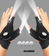 Adjustable LED Flashlight Gloves for Night Work & Camping