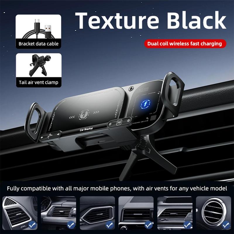 15W Wireless Fast-Charging Car Phone Mount for Foldable & Regular Smartphones