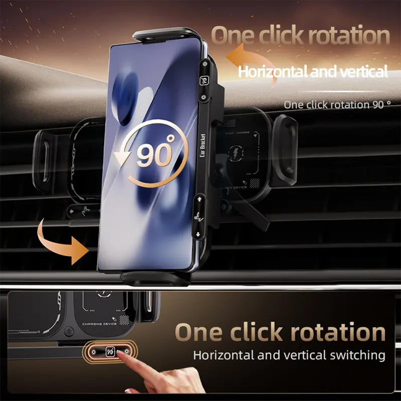 15W Wireless Fast-Charging Car Phone Mount for Foldable & Regular Smartphones