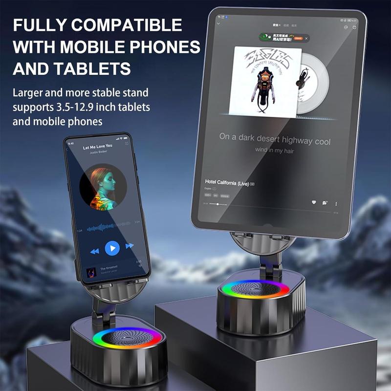 5in1 Wireless Speaker Cell Phone Stand with Bluetooth/Induction Audio & Atmosphere Light/Power Bank