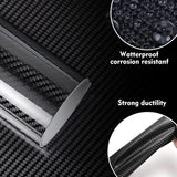 20" x 10FT / 50CM*300CM Gloss Carbon Fiber Car Wrap Vinyl Bubble Free Air Release Adhesive Car Wrap Film Roll Automotive DIY Decals With Installation Tools