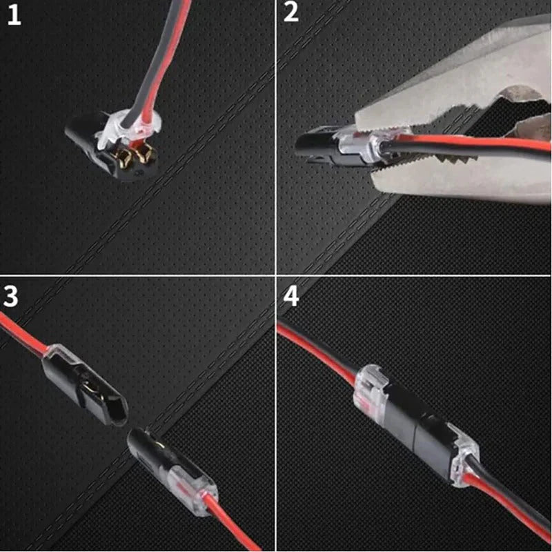 🔌Solderless Wire Connector – Compact Plug for LED Strips & 18–22 AWG Cables