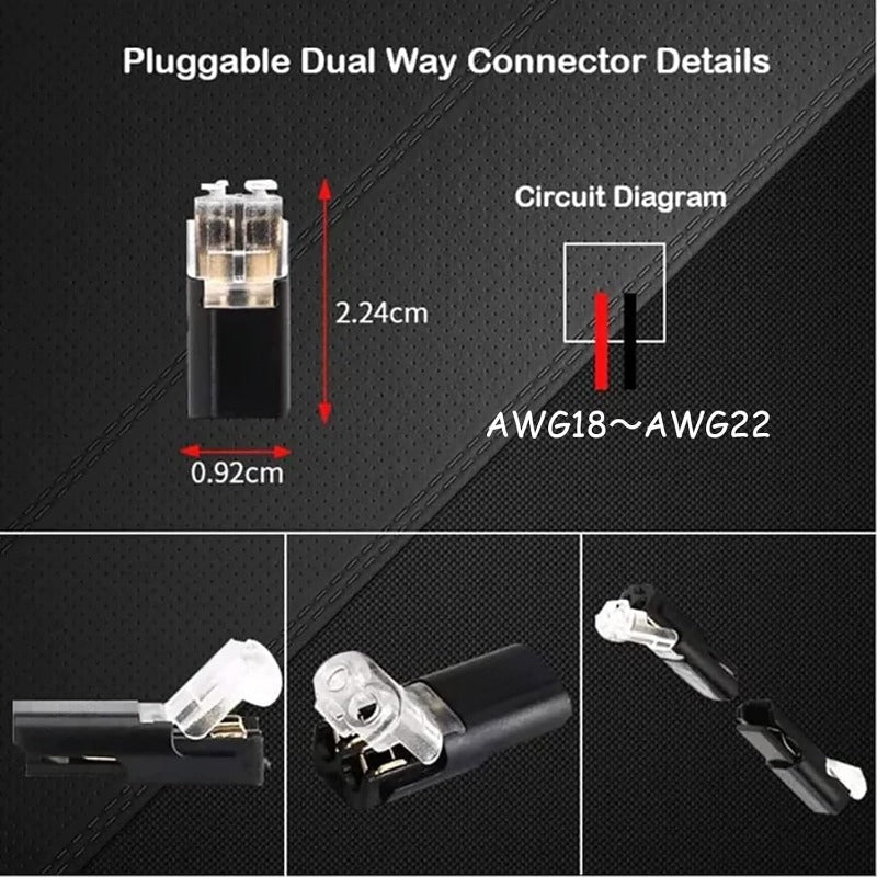 🔌Solderless Wire Connector – Compact Plug for LED Strips & 18–22 AWG Cables