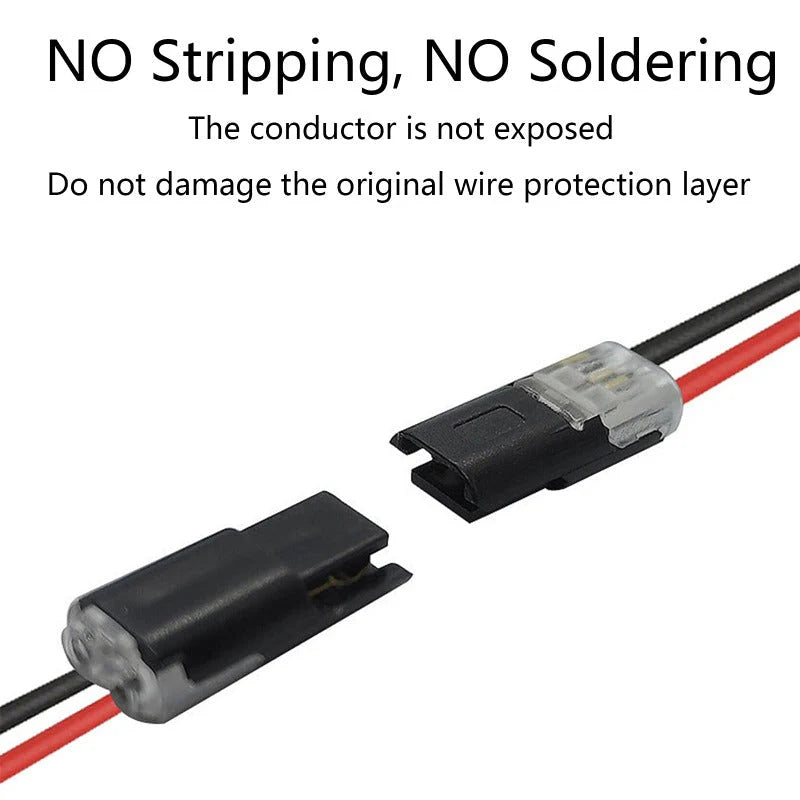 🔌Solderless Wire Connector – Compact Plug for LED Strips & 18–22 AWG Cables