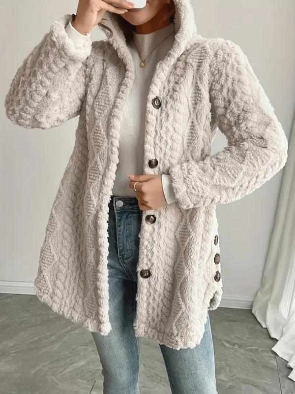 Women's Jacquard Hooded Cardigan Coat 🧥❄️ Stylish Warm Fall Winter Outerwear ✨