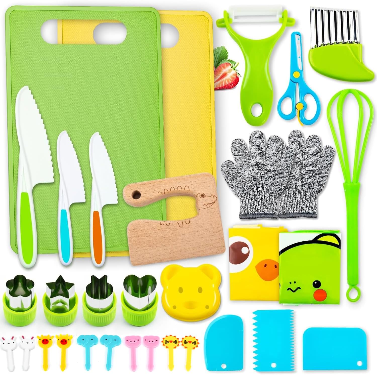 👶 32 Pcs Kids Safe Kitchen Knife Set | Veg/Fruit/Cheese Knives 🧀