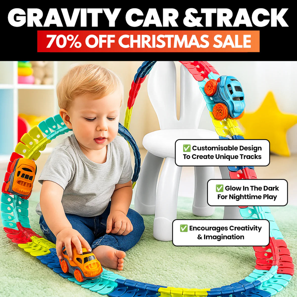 ✨Glow Gravity Car & Track🚗