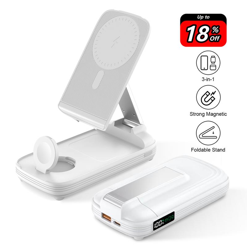 ⌚🎧3-in-1 Foldable Wireless Power Bank📱
