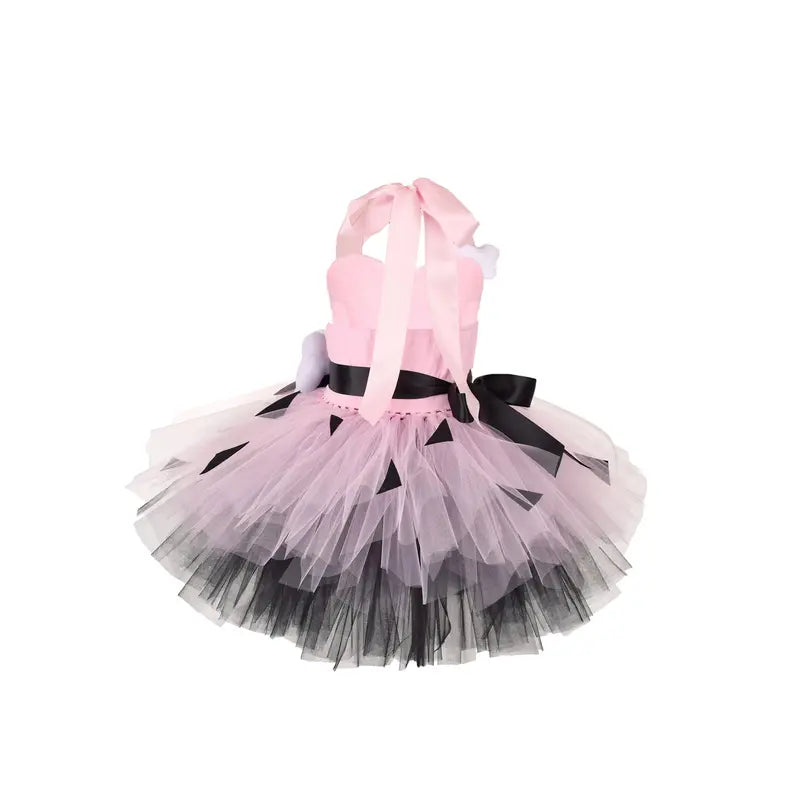 Kids Girls Caveman Costume Cavegirl Tulle Dress with Headpiece Stone Age Outfit Halloween Cosplay Dress Up Photo Shoot