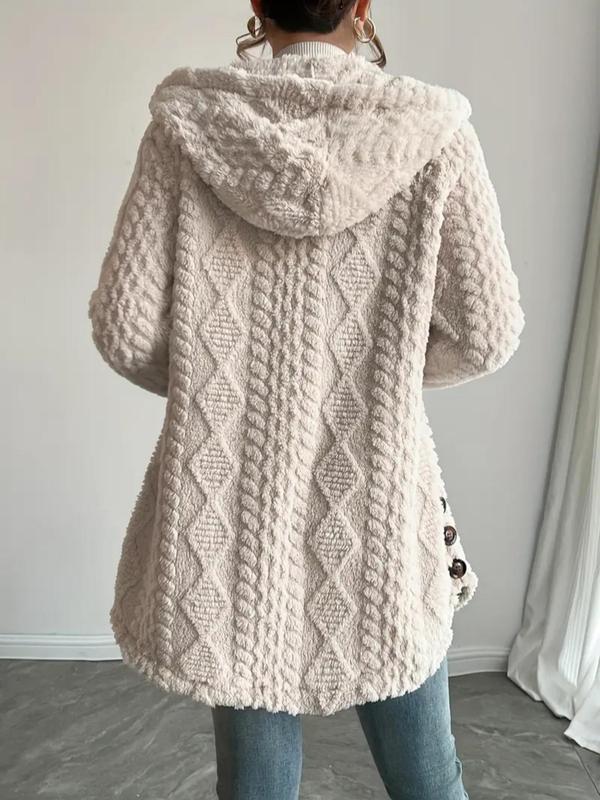 Women's Jacquard Hooded Cardigan Coat 🧥❄️ Stylish Warm Fall Winter Outerwear ✨