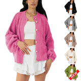 🧶Women's Oversized Knit Cardigan - Lightweight Button Up