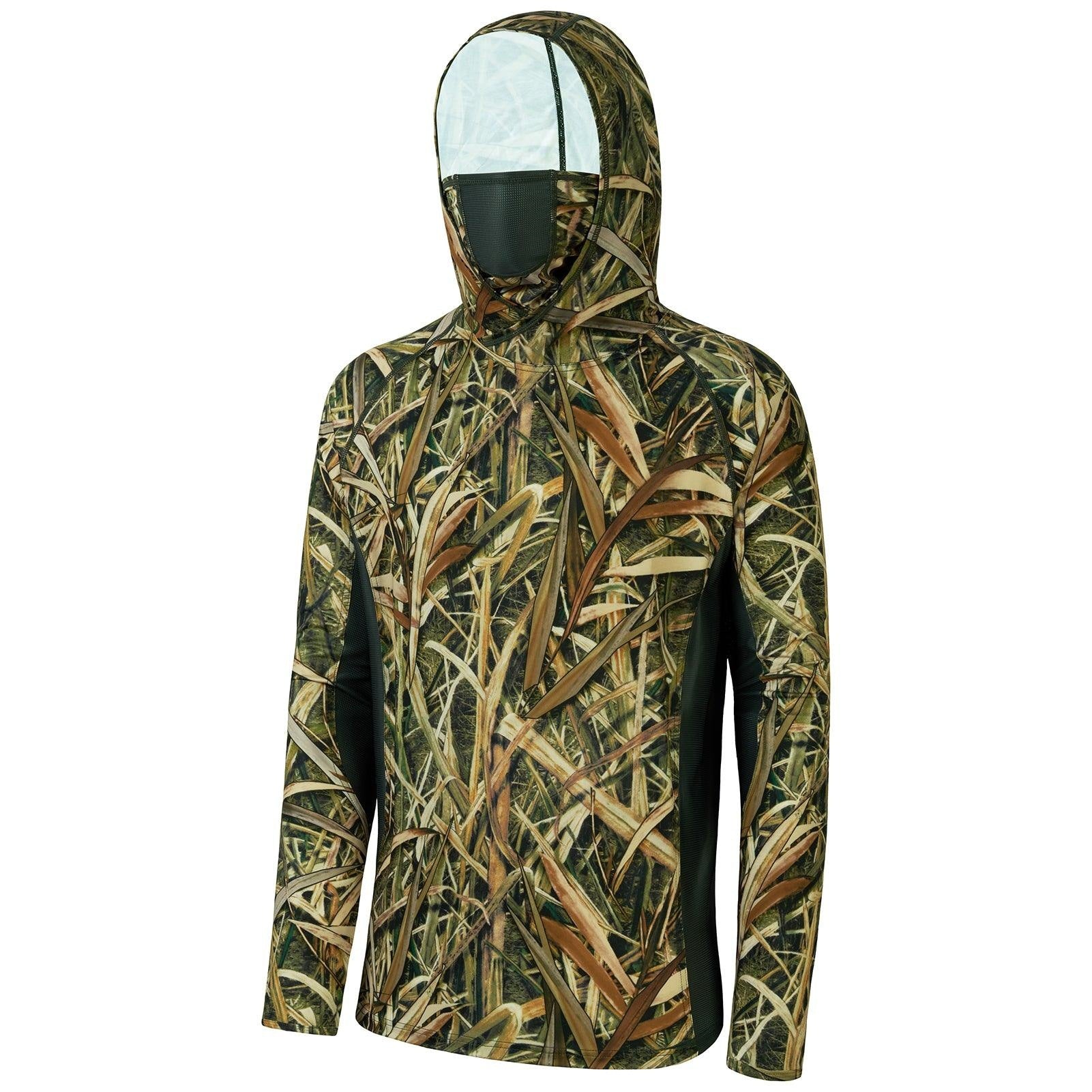 🎁Last Day Promotion 49% OFF🔥UPF 50+ Men's Hunting Shirts with Mask Long Sleeve Camo Fishing Hoodie