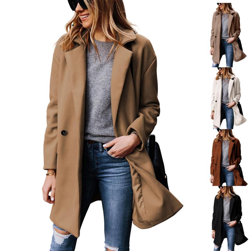 🧥Women's Notched Lapel Wool Coat✨