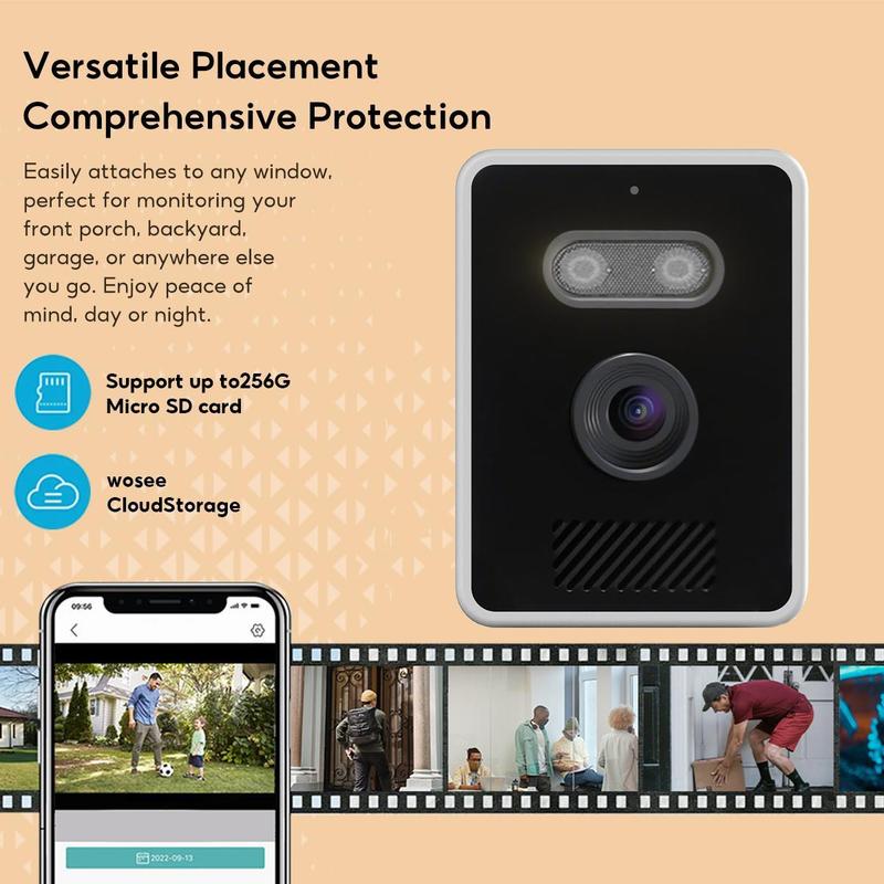 K Window Camera,2.4GHz WiFi Indoor Cameras for Home Security with ChromaMax Al Color Night Vision