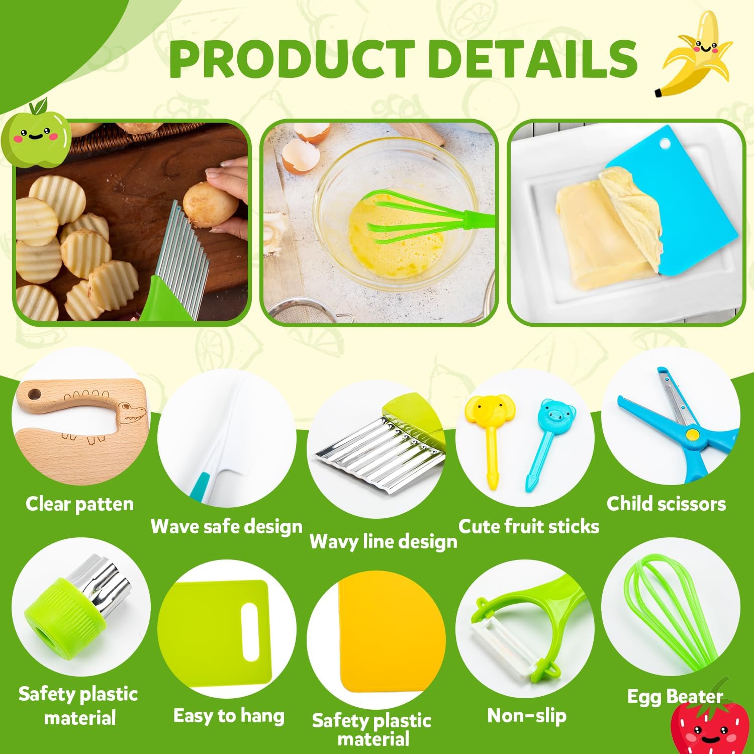 👶 32 Pcs Kids Safe Kitchen Knife Set | Veg/Fruit/Cheese Knives 🧀