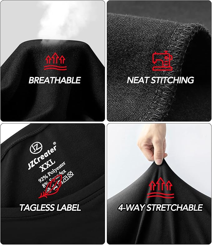 🎁Last Day Promotion 49% OFF ❄️ Men's Black Thermal Underwear Set: Quick-Dry Cold Weather Fitness Gear🧤