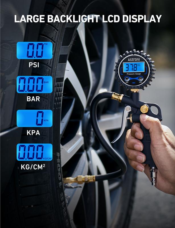 🚗 250 PSI Digital Tire Gauge: Inflate & Measure🛞