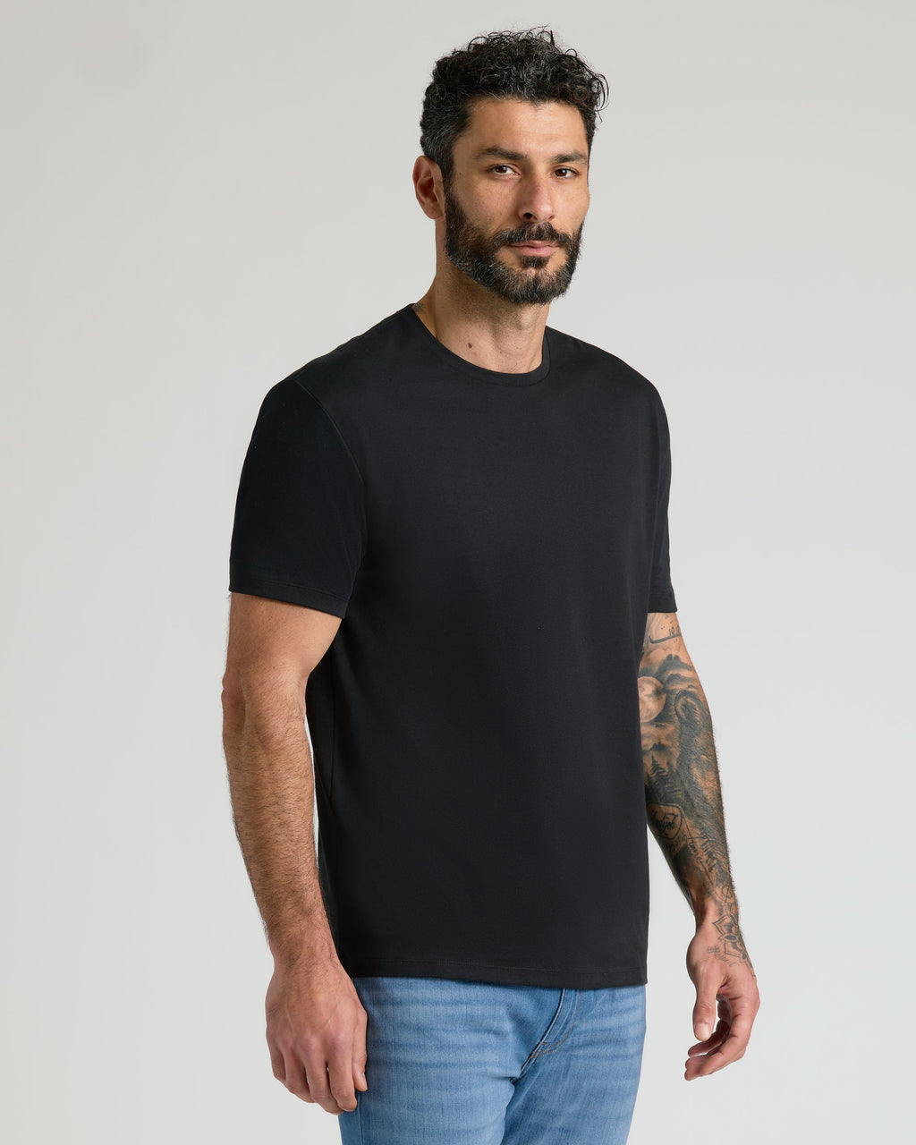 Black & White Pima Crew Neck 4-Pack