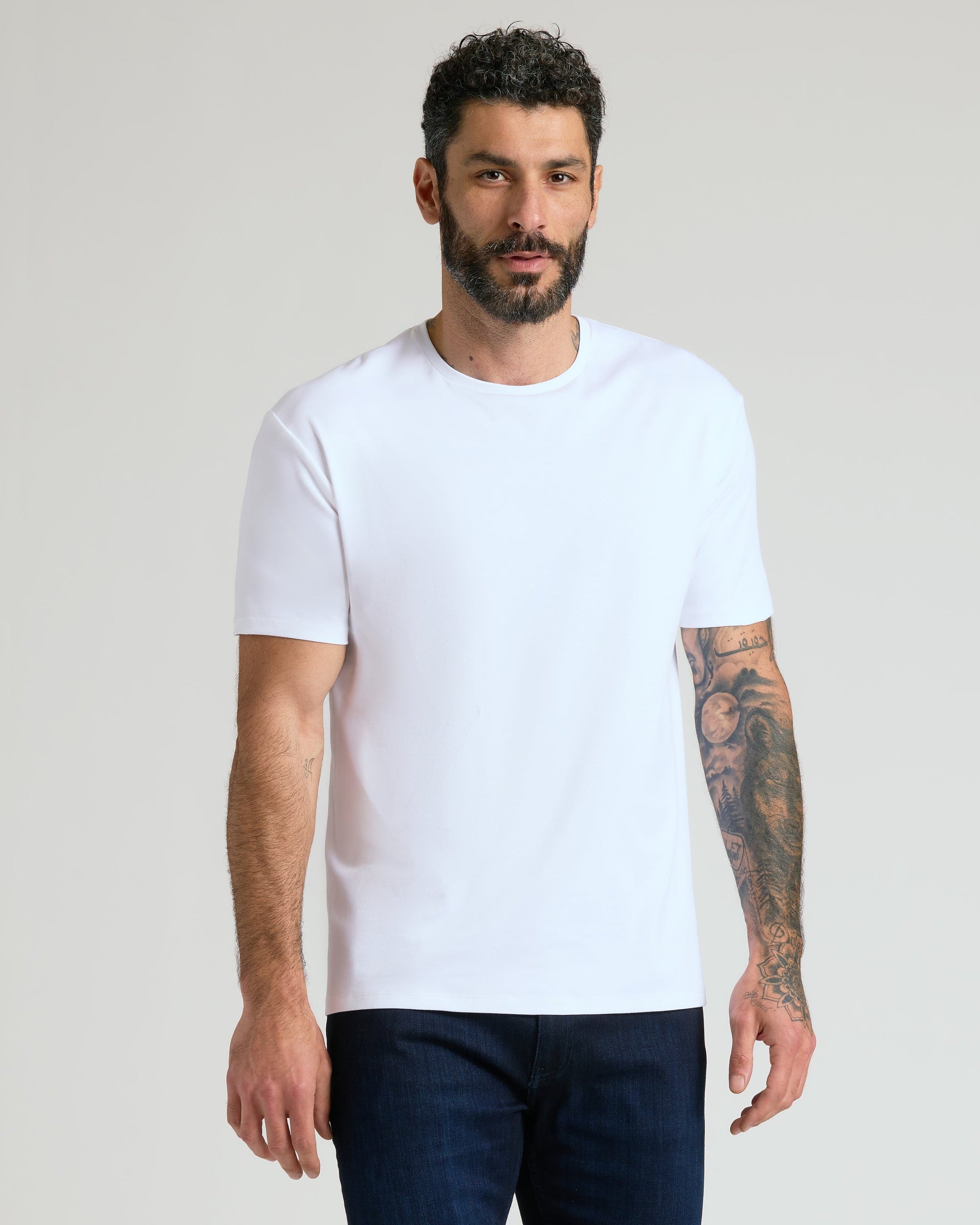 Black & White Pima Crew Neck 4-Pack