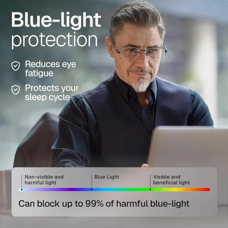 👓 Frameless Smart Zoom Reading Glasses - Blue Light Filter