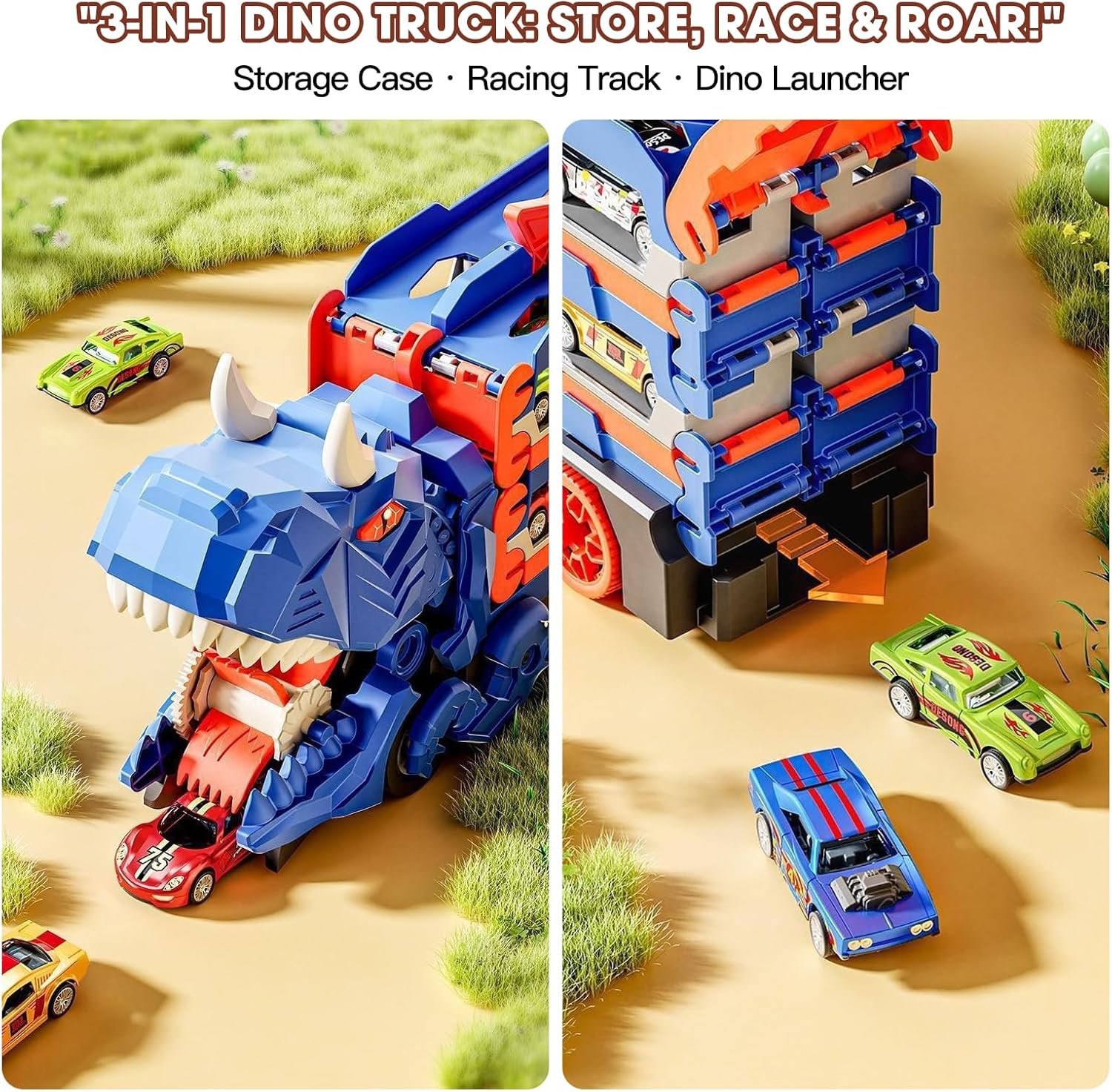 🚚 RoarRacer 3-in-1 Dinosaur Transport Truck 🦖