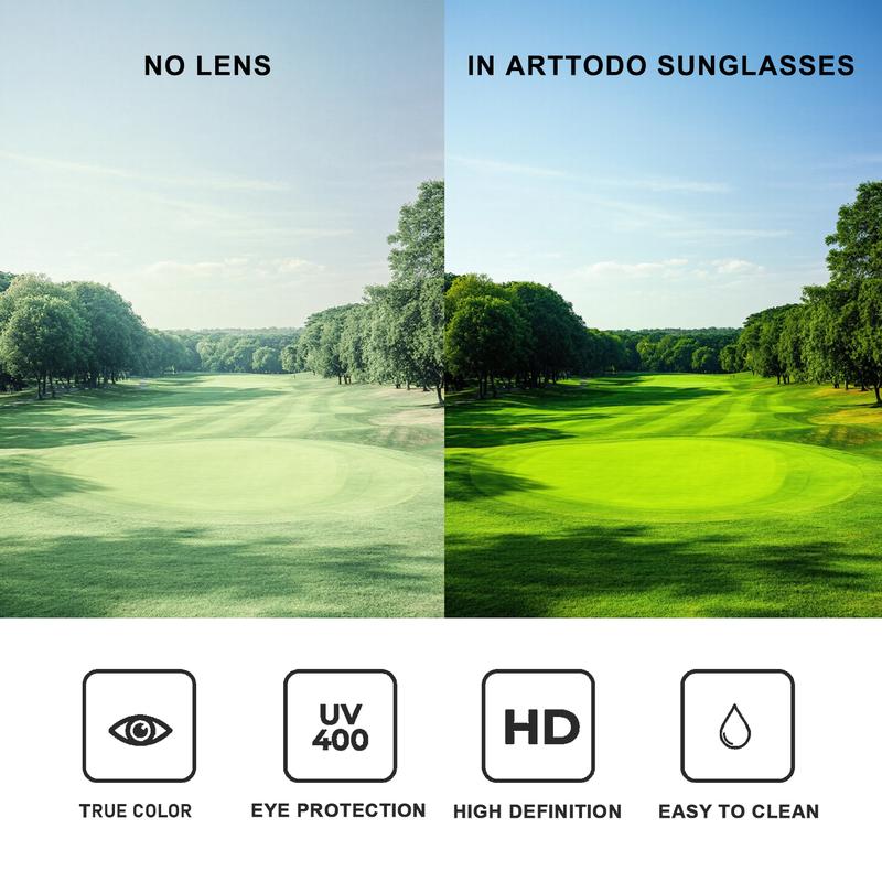 UV Polarized Sunglasses for Men, Lightweight Sunglasses with UV Protection for Golf, Golf Accessories for Man, Golf Gift