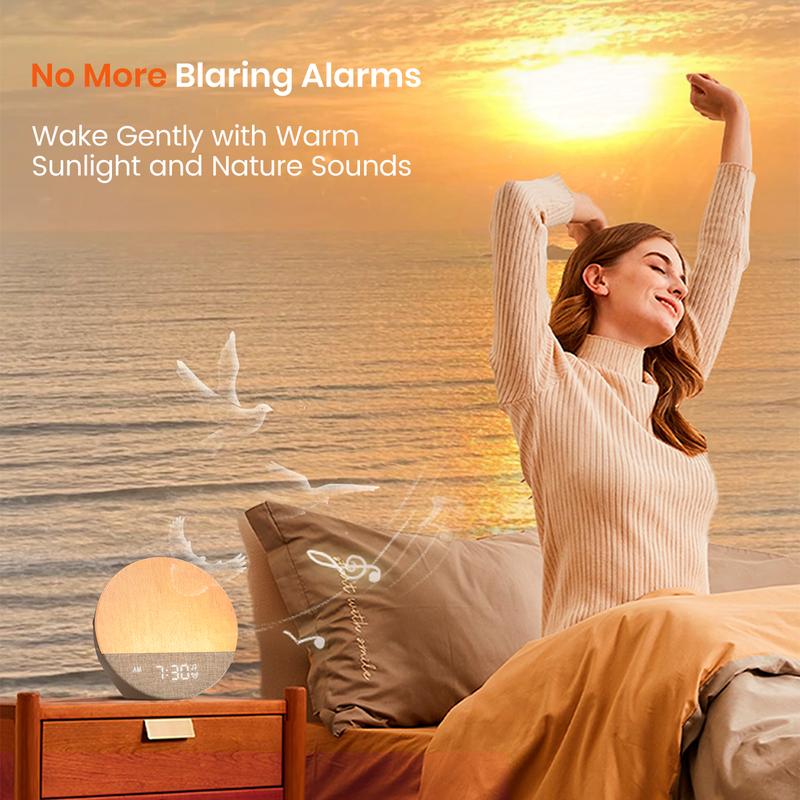 🌟 Sunrise Alarm & Sound Machine | Bedroom Decor Clock ⚡