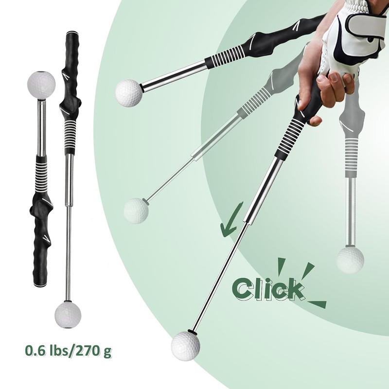 🏌️‍♂️Retractable Golf Swing Trainer – Click Sound Tempo & Grip Aid🎯