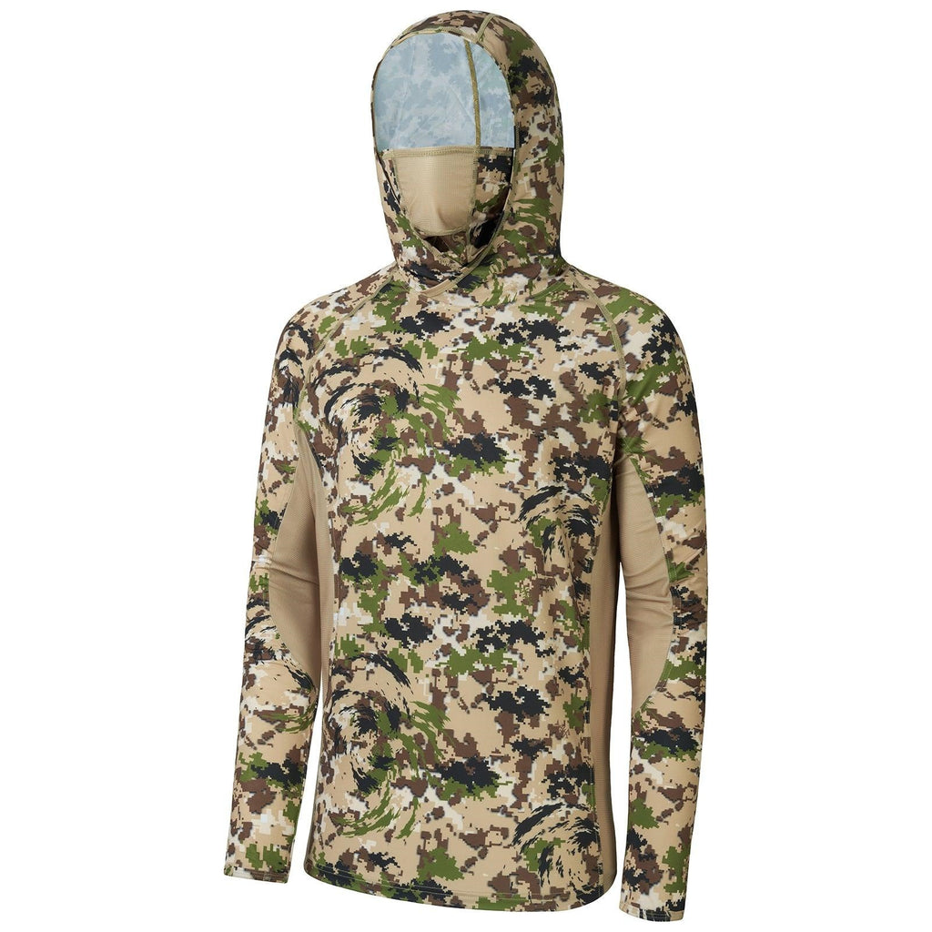 🎁Last Day Promotion 49% OFF🔥UPF 50+ Men's Hunting Shirts with Mask Long Sleeve Camo Fishing Hoodie