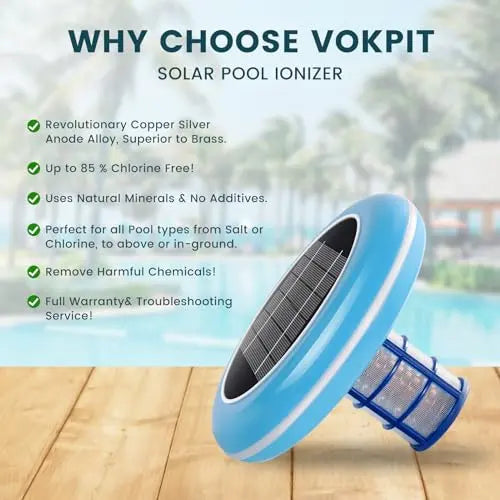 ☀️ Solar Pool Ionizer, Up to 45,000 Gal