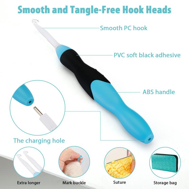 Votris Light Up Crochet Hook Set 11 in 1 🧶