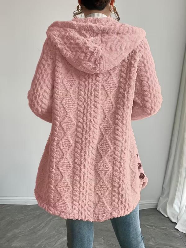 Women's Jacquard Hooded Cardigan Coat 🧥❄️ Stylish Warm Fall Winter Outerwear ✨