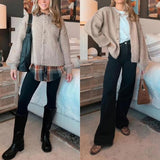 🧶Women's Oversized Knit Cardigan - Lightweight Button Up