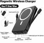 Magnetic Wireless Power Bank 10000mAh 22.5W PD Fast Charging phone holder LED Display Portable Charger with Stand