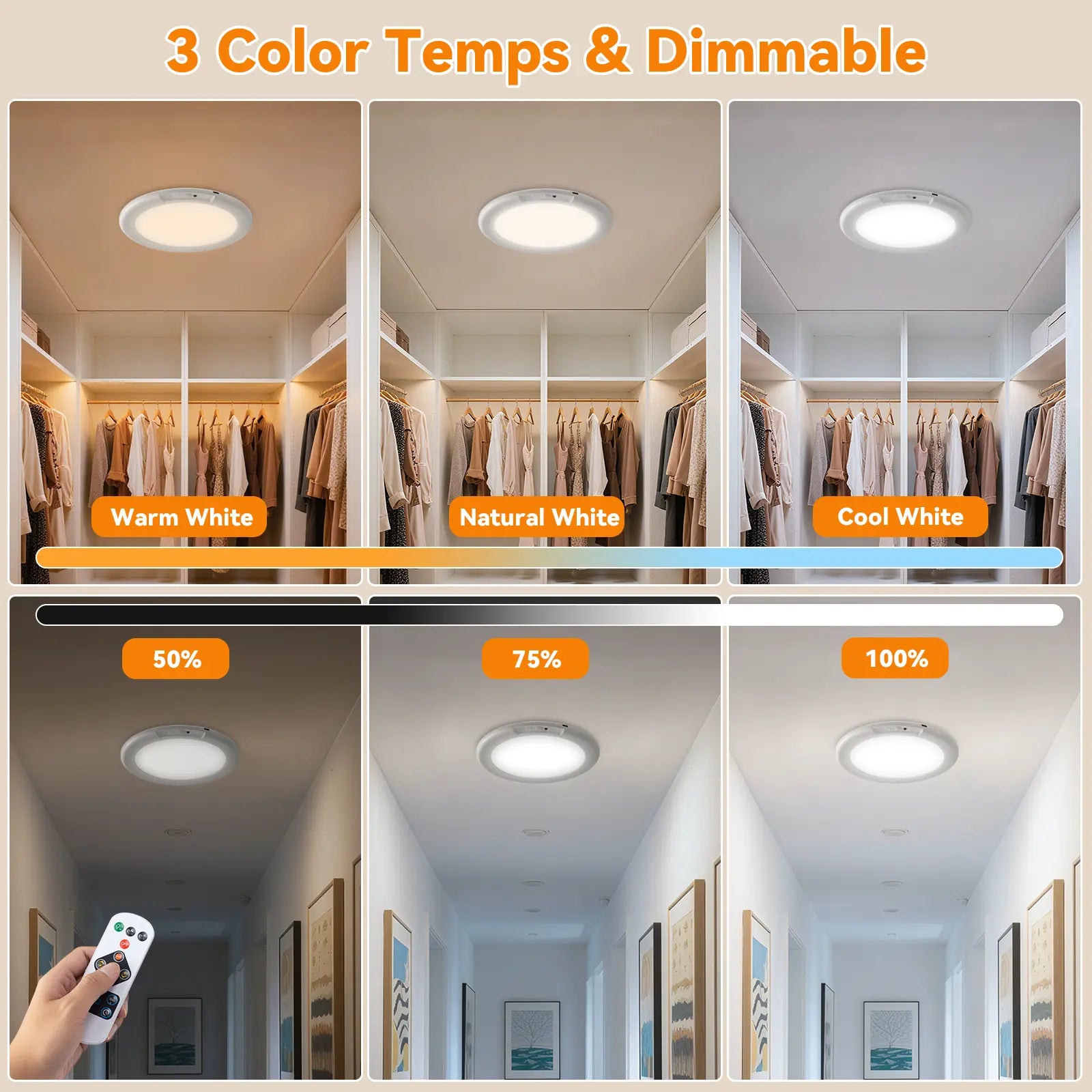 🔋Rechargeable Motion Sensor LED Ceiling Light