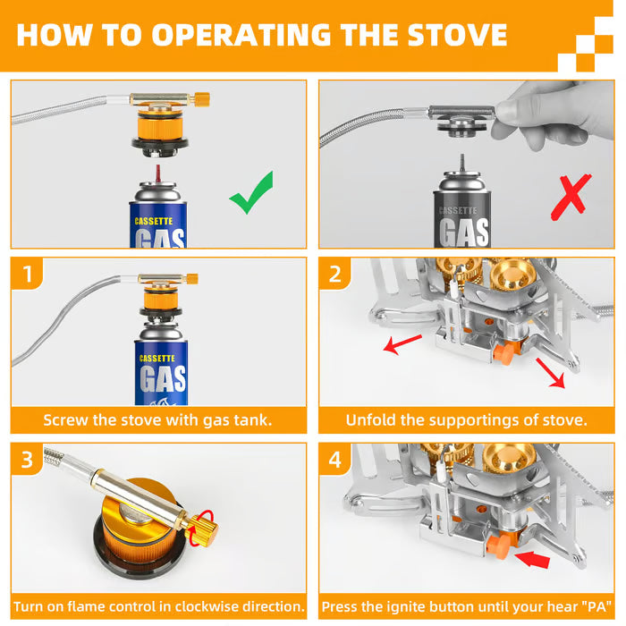 🔥Hot Sale🌟12800W Windproof Camping Stove, Camping Gas Stove