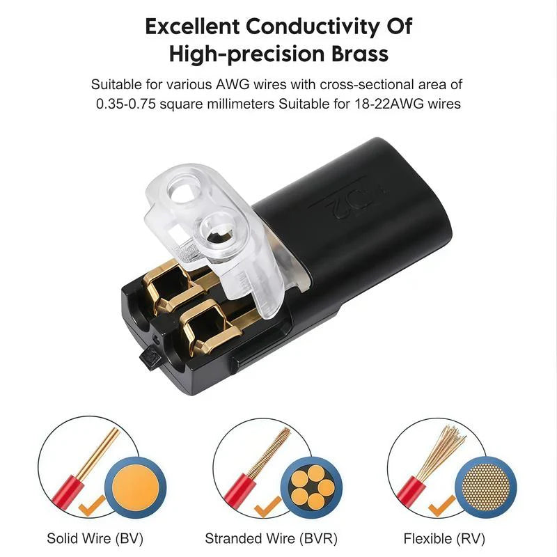 🔌Solderless Wire Connector – Compact Plug for LED Strips & 18–22 AWG Cables
