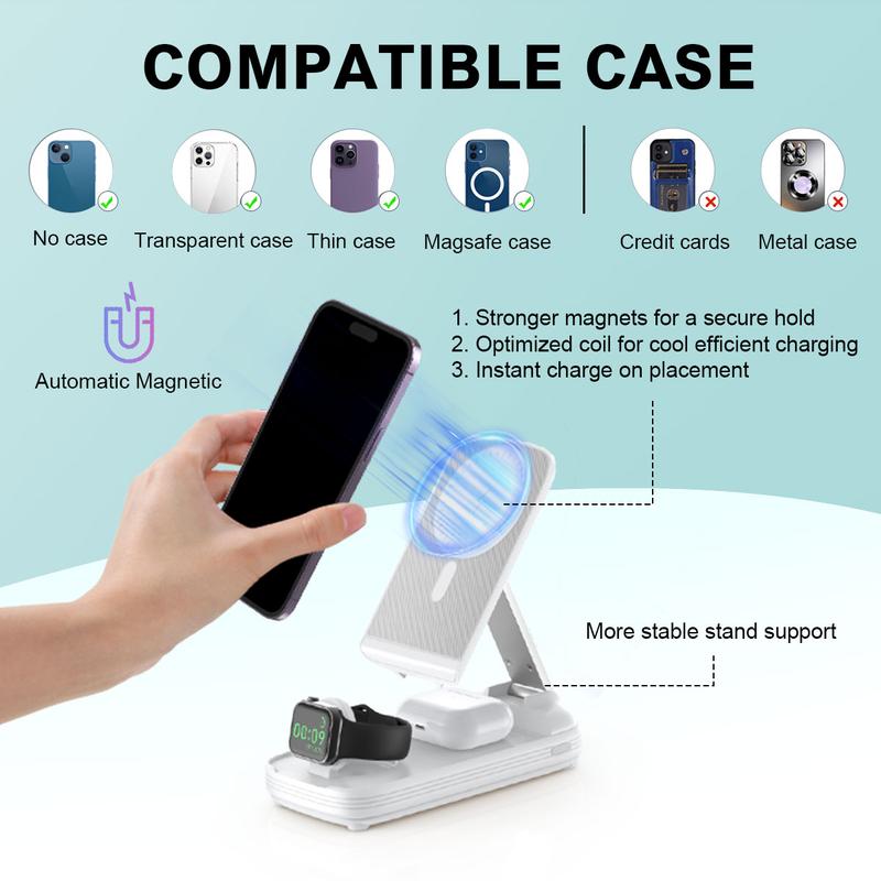 ⌚🎧3-in-1 Foldable Wireless Power Bank📱