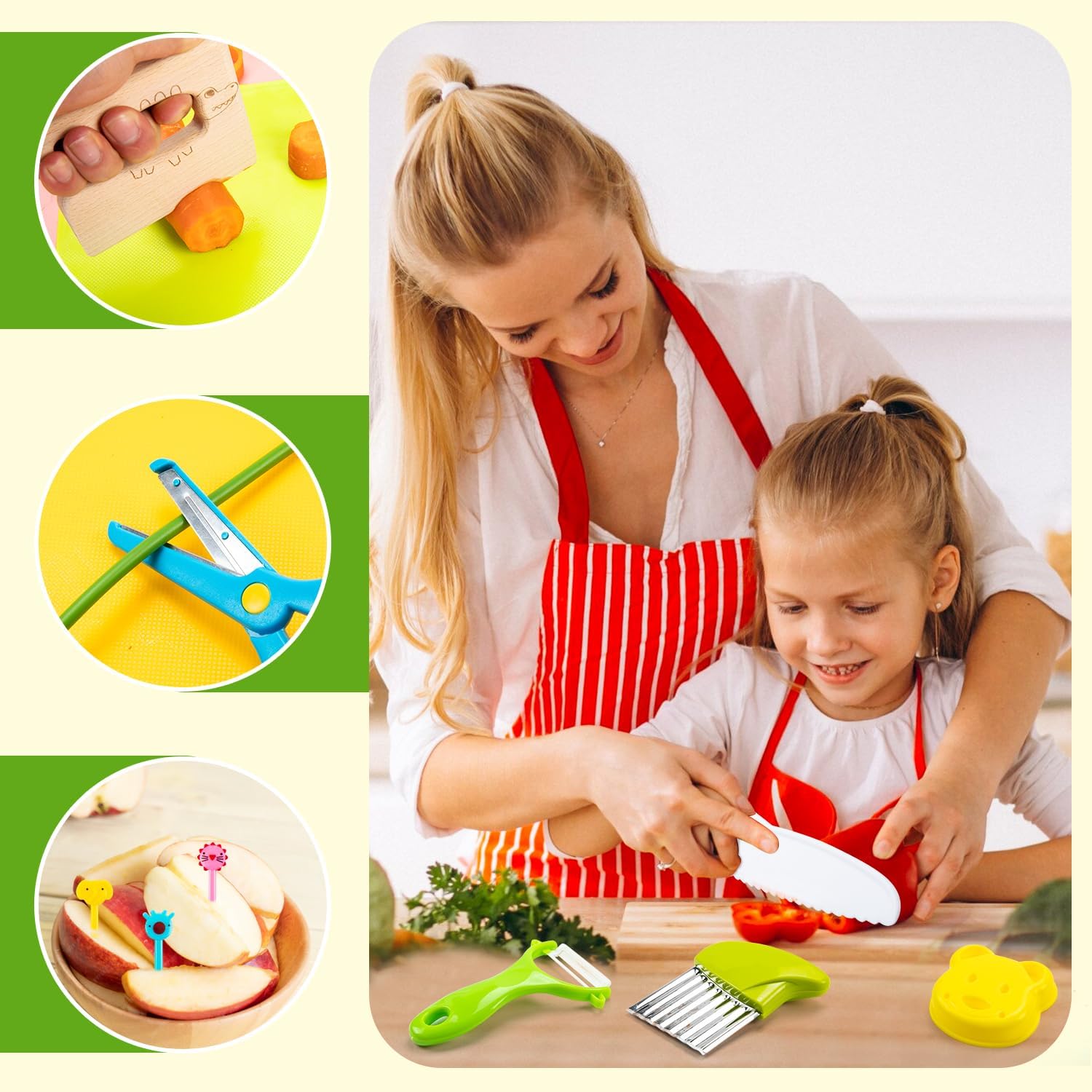 👶 32 Pcs Kids Safe Kitchen Knife Set | Veg/Fruit/Cheese Knives 🧀