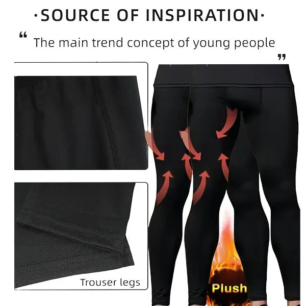 🎁Last Day Promotion 49% OFF ❄️ Men's Black Thermal Underwear Set: Quick-Dry Cold Weather Fitness Gear🧤