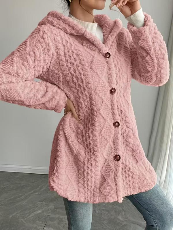 Women's Jacquard Hooded Cardigan Coat 🧥❄️ Stylish Warm Fall Winter Outerwear ✨