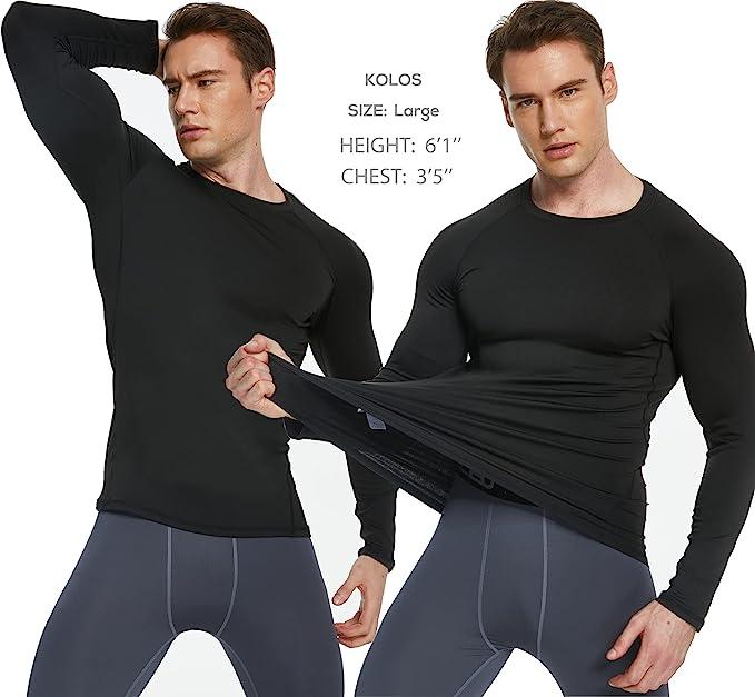 Men's 5-Pack Thermal Compression Shirts 💪❄️ Fleece-Lined Athletic Base Layer