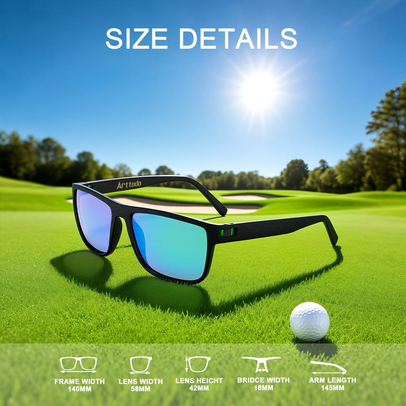 UV Polarized Sunglasses for Men, Lightweight Sunglasses with UV Protection for Golf, Golf Accessories for Man, Golf Gift