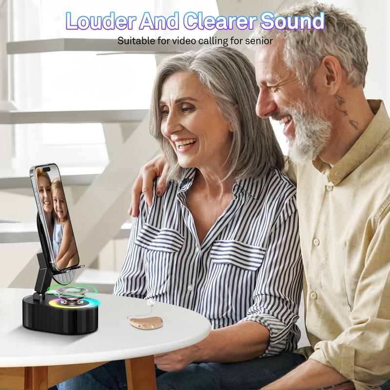 5in1 Wireless Speaker Cell Phone Stand with Bluetooth/Induction Audio & Atmosphere Light/Power Bank