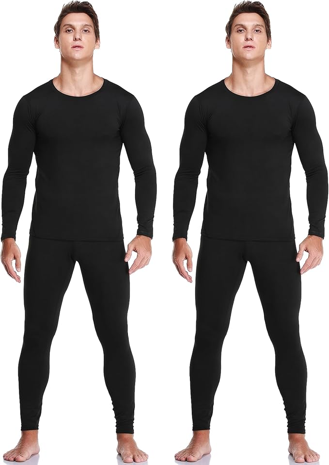 🎁Last Day Promotion 49% OFF ❄️ Men's Black Thermal Underwear Set: Quick-Dry Cold Weather Fitness Gear🧤