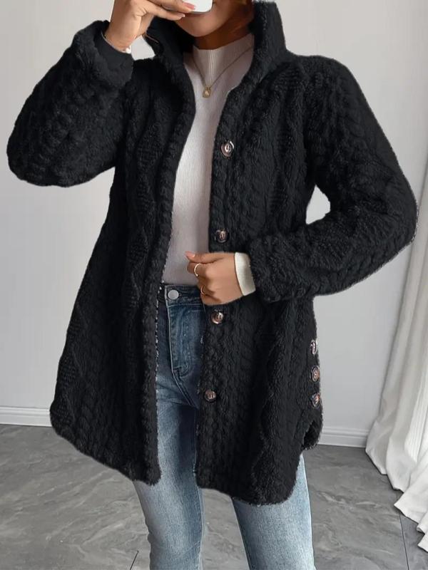 Women's Jacquard Hooded Cardigan Coat 🧥❄️ Stylish Warm Fall Winter Outerwear ✨