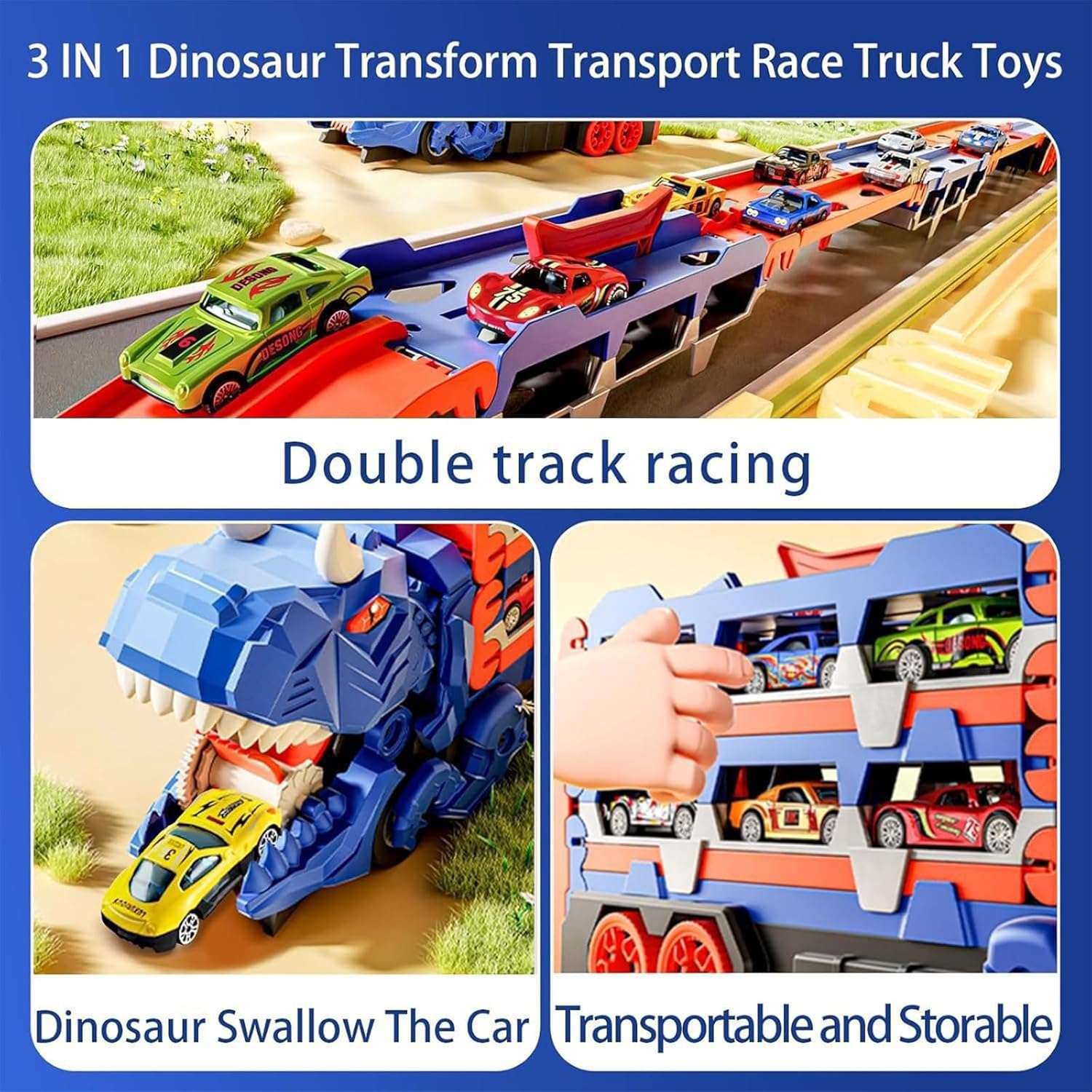🚚 RoarRacer 3-in-1 Dinosaur Transport Truck 🦖