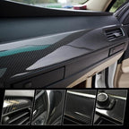 20" x 10FT / 50CM*300CM Gloss Carbon Fiber Car Wrap Vinyl Bubble Free Air Release Adhesive Car Wrap Film Roll Automotive DIY Decals With Installation Tools