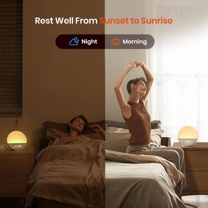🌟 Sunrise Alarm & Sound Machine | Bedroom Decor Clock ⚡