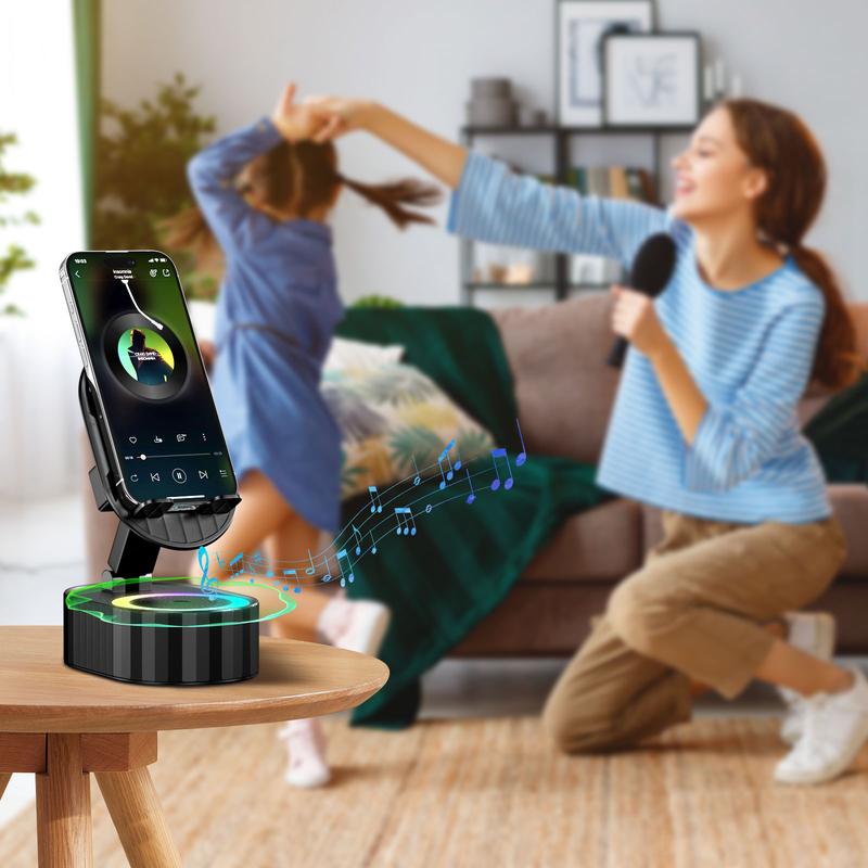 5in1 Wireless Speaker Cell Phone Stand with Bluetooth/Induction Audio & Atmosphere Light/Power Bank